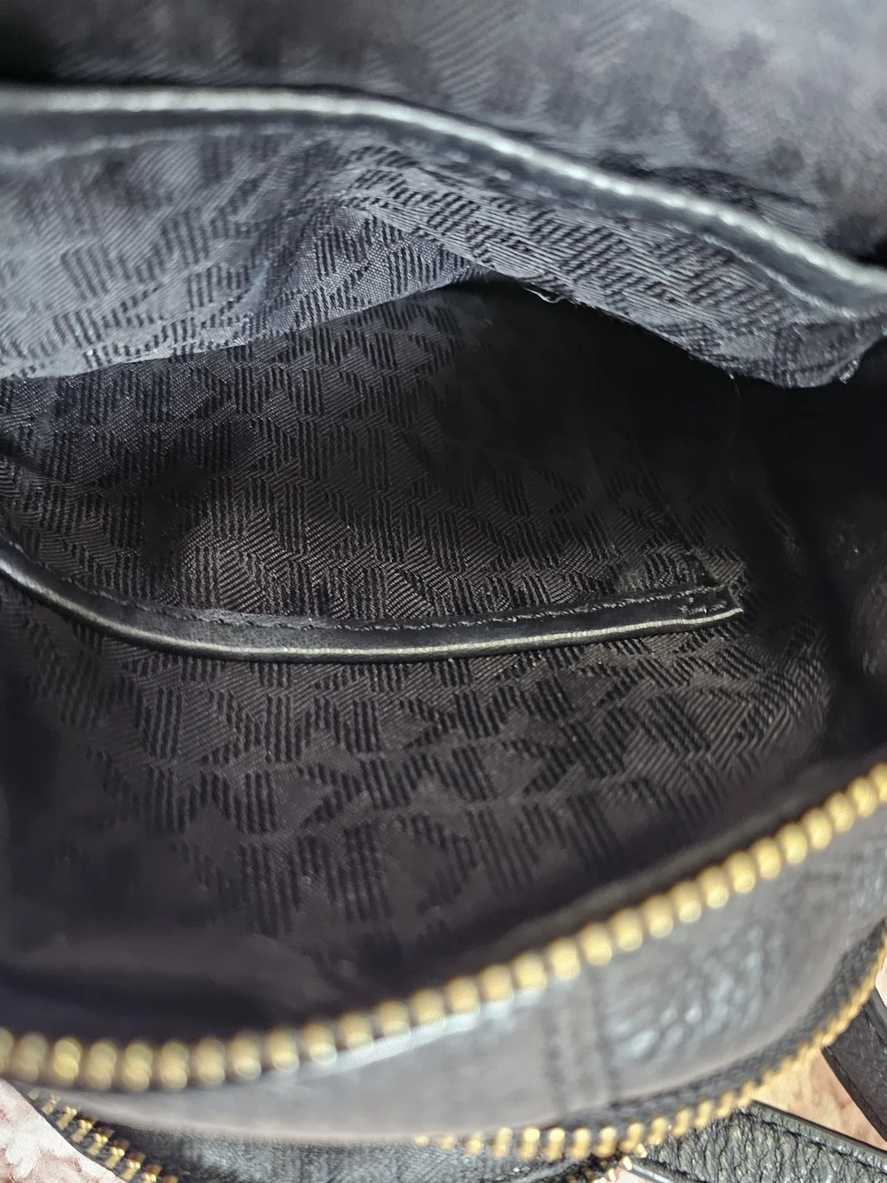 Michael Kors Black Pebbled Leather Mini Backpack with Gold Hardware